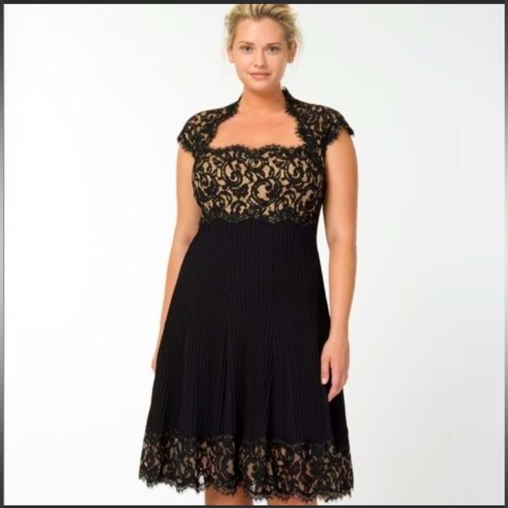 Tadashi Shoji Black and Nude Cocktail Dress, Size 12